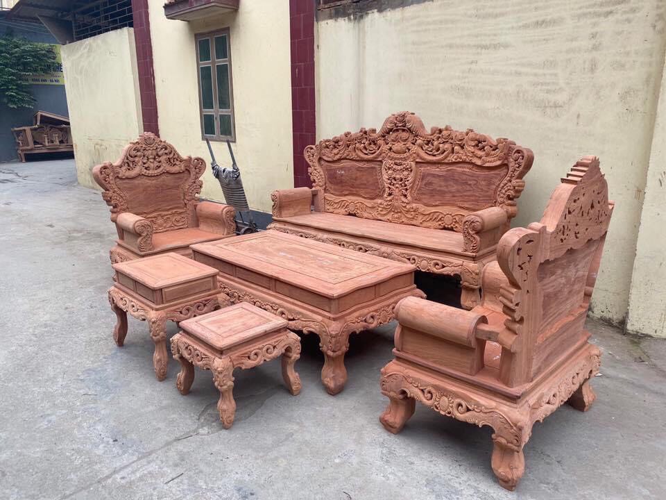 Bộ bàn ghế gỗ hương đá (mộc)
