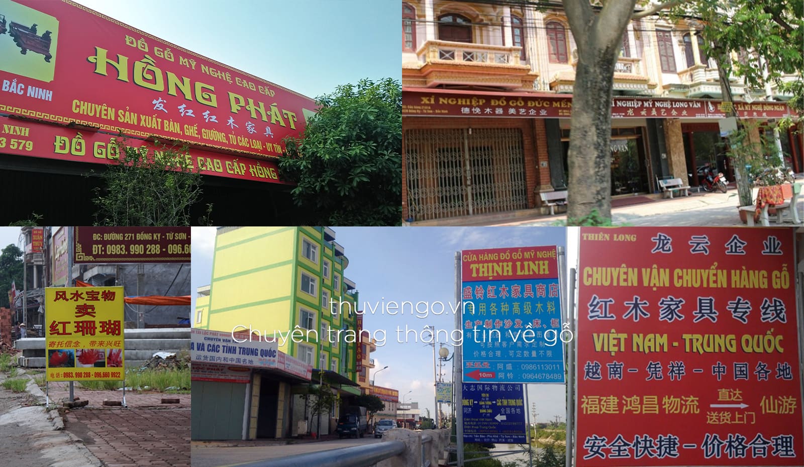 Biển quảng cáo chữ Trung Quốc tại khu vực Đồng Kỵ, Từ Sơn, Bắc Ninh
